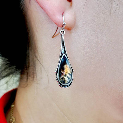 Buy Center Vintage Multicolored Long Dangle Earrings - Elegant Resin Jewelry - Buy Center