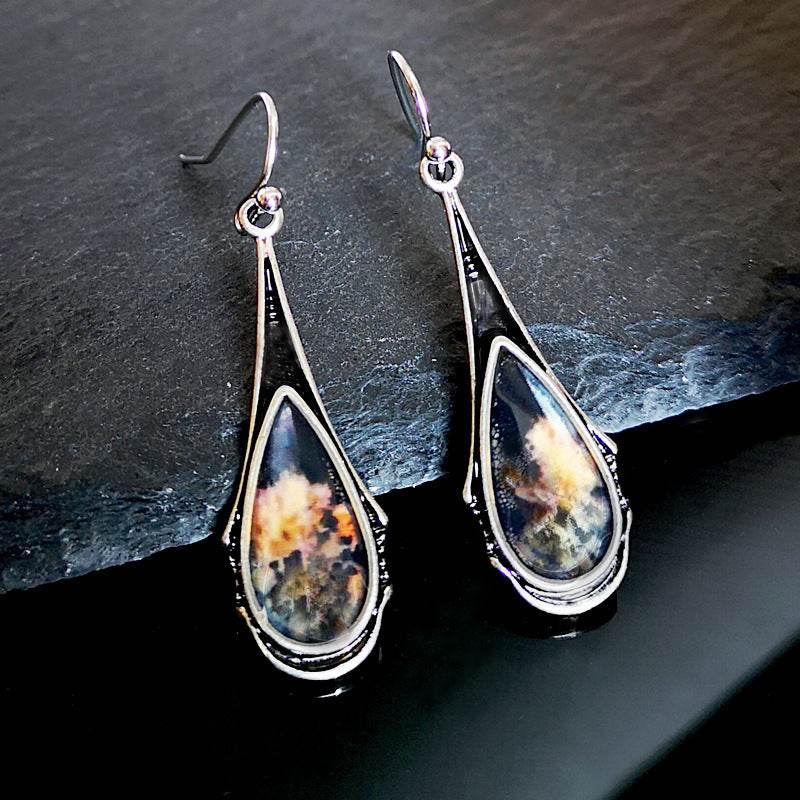 Buy Center Vintage Multicolored Long Dangle Earrings - Elegant Resin Jewelry - Buy Center