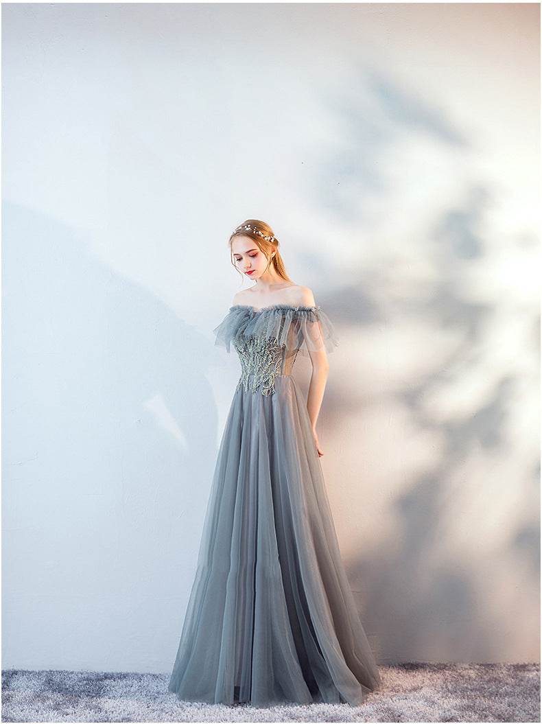 Buycenter Long Evening Dress - One Shoulder Fairy Skirt for Weddings - Buy Center