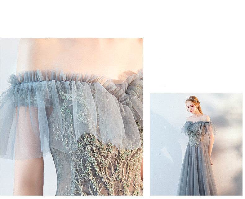 Buycenter Long Evening Dress - One Shoulder Fairy Skirt for Weddings - Buy Center