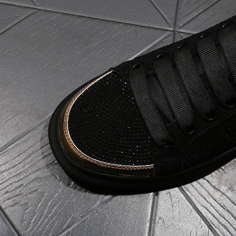 Buycenter Korean Style Platform Shoes - Rhinestone Detail, Casual Charm - Buy Center