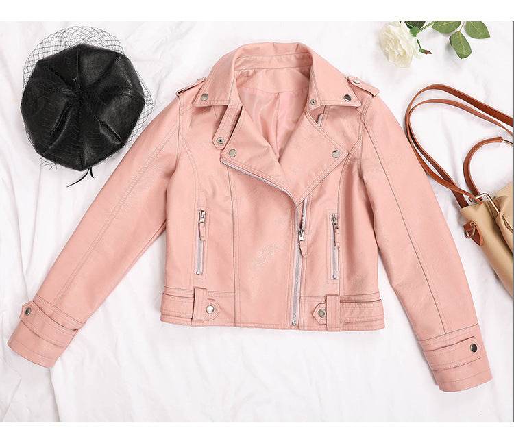Buycenter Korean Slim Leather Jacket for Young Commuters - Short Zipper Style - Buy Center