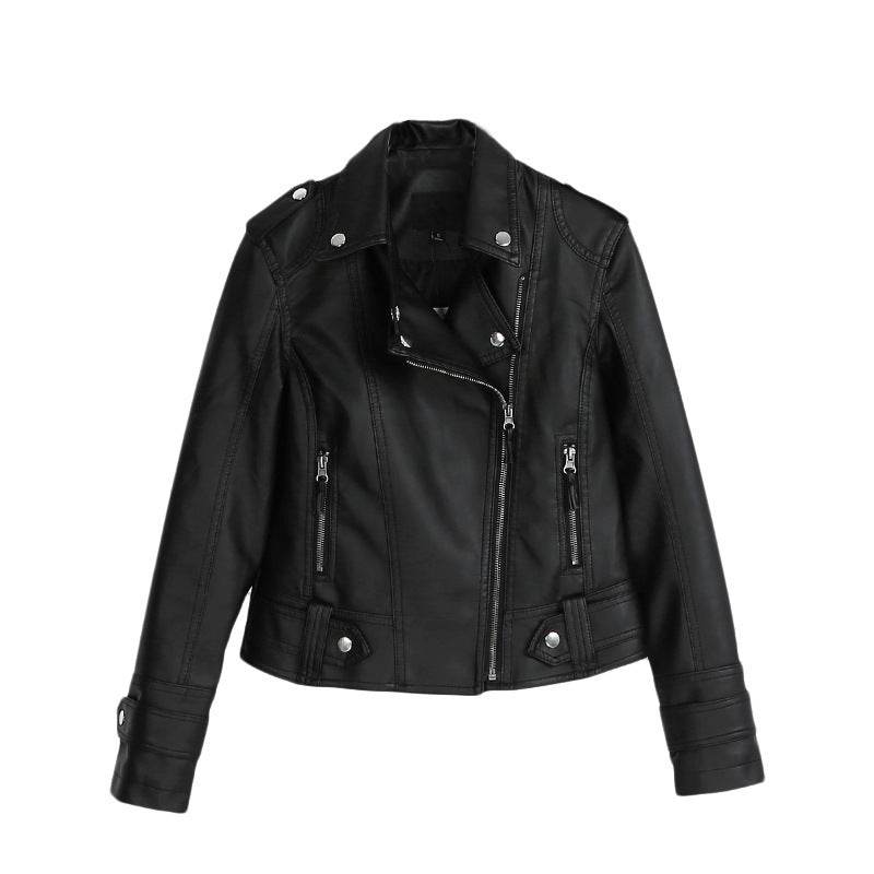 Buycenter Korean Slim Leather Jacket for Young Commuters - Short Zipper Style - Buy Center