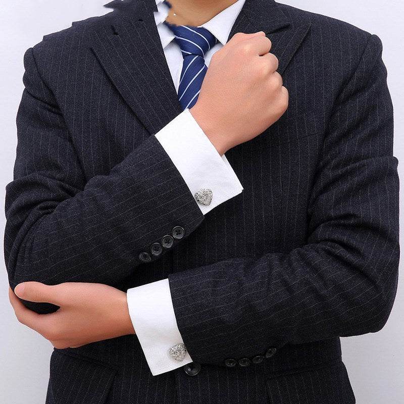 Hollow Love Men's Cufflinks - Stylish Copper Geometry for Modern Dapper - Buy Center