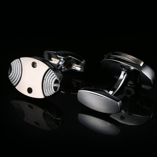 Industrial Revolution Fish Shape Cufflinks - Stylish Copper Design for Men - Buy Center