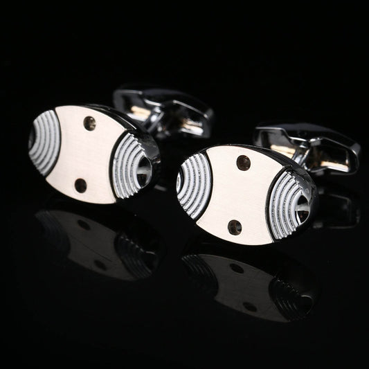 Industrial Revolution Fish Shape Cufflinks - Stylish Copper Design for Men - Buy Center