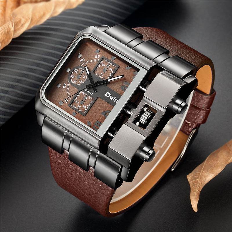 Buy Center Men's Quartz Sports Watch - Casual Style with Imitation Leather Strap - Buy Center