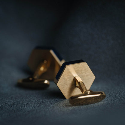 Stylish French Blue Gold Cufflinks - Premium Modern Men's Accessory 2025 - Buy Center