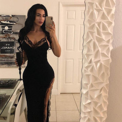 Buycenter New Deep V Slit Dress - Sexy Lace Evening Dress for Summer - Buy Center