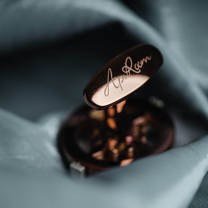 Retro Men's Cufflinks in Chocolate Steel - Elegant French Cuff Design - Buy Center