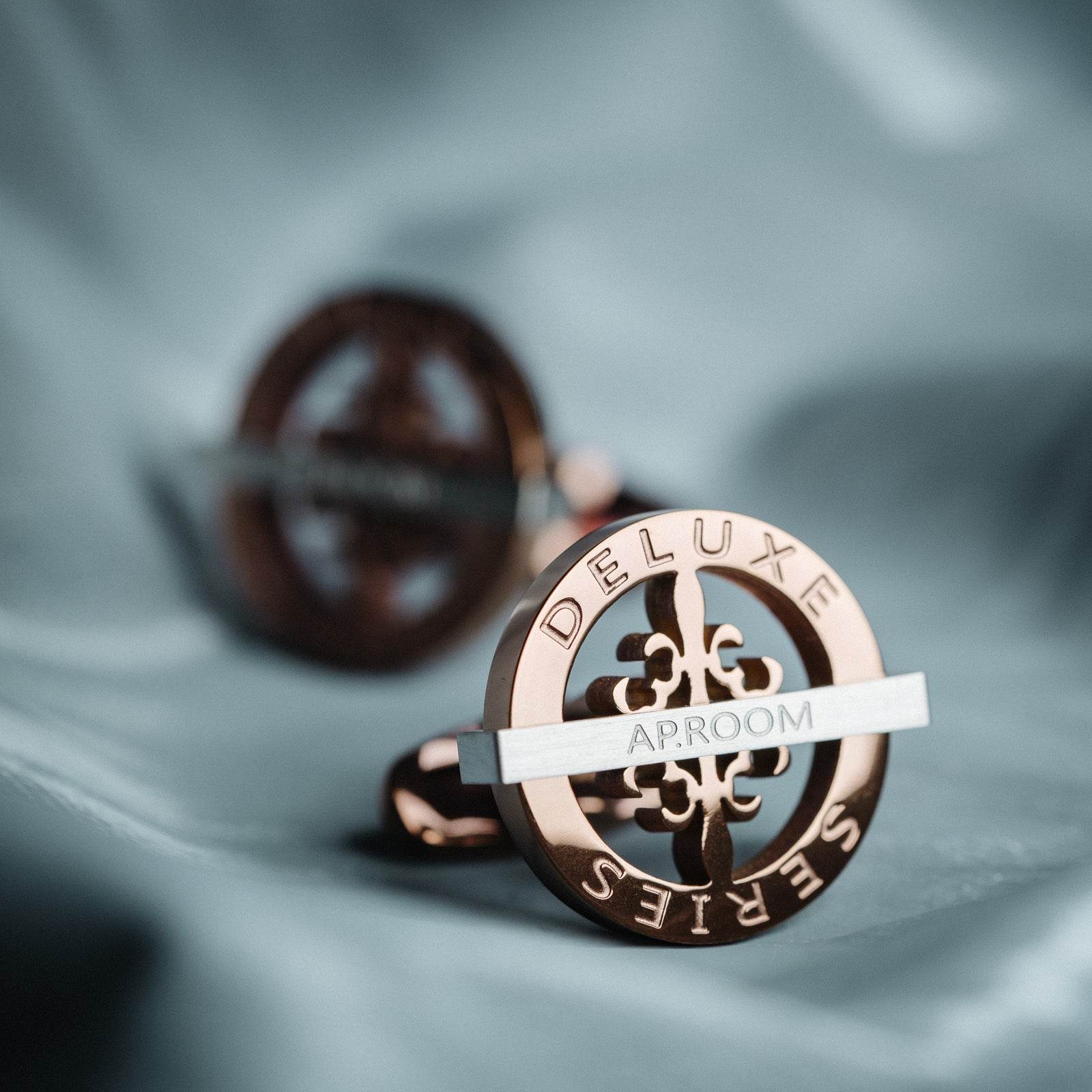 Retro Men's Cufflinks in Chocolate Steel - Elegant French Cuff Design - Buy Center