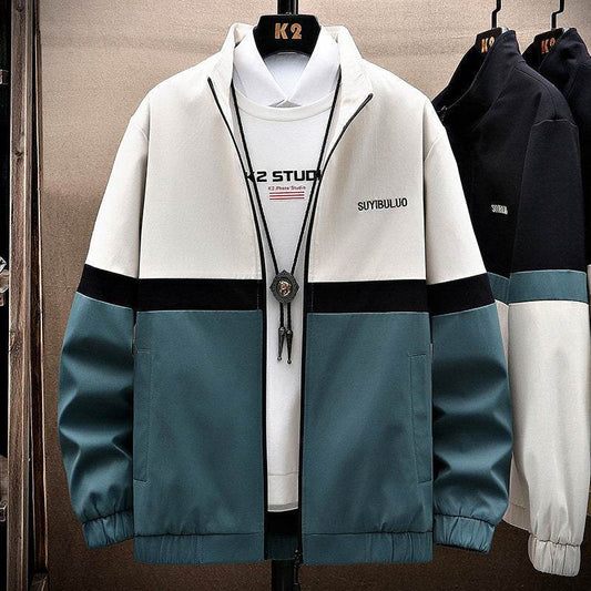 Men's Casual Stand-Up Collar Jacket - Genuine Leather Baseball Style - Buy Center