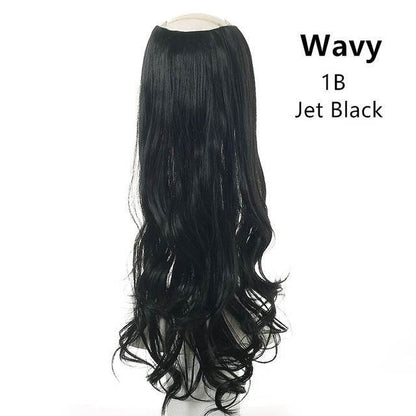 Wavy U Part Clip-In Synthetic Wig - Long Blonde & Black Style 2025 - Buy Center