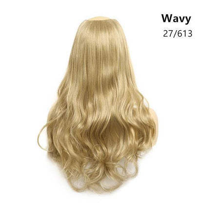 Wavy U Part Clip-In Synthetic Wig - Long Blonde & Black Style 2025 - Buy Center