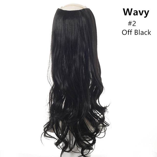 Wavy U Part Clip-In Synthetic Wig - Long Blonde & Black Style 2025 - Buy Center