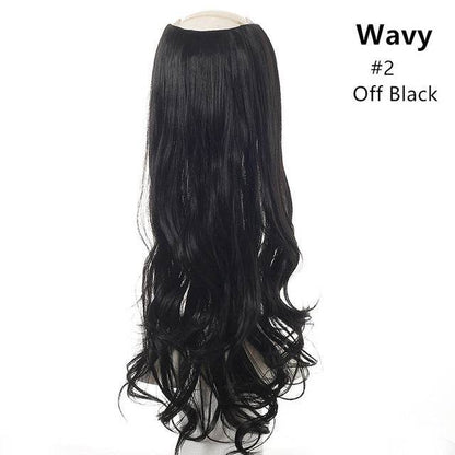 Wavy U Part Clip-In Synthetic Wig - Long Blonde & Black Style 2025 - Buy Center