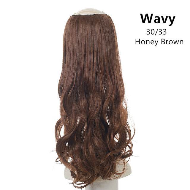 Wavy U Part Clip-In Synthetic Wig - Long Blonde & Black Style 2025 - Buy Center
