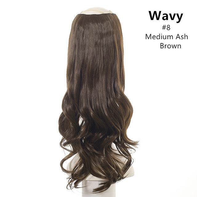 Wavy U Part Clip-In Synthetic Wig - Long Blonde & Black Style 2025 - Buy Center