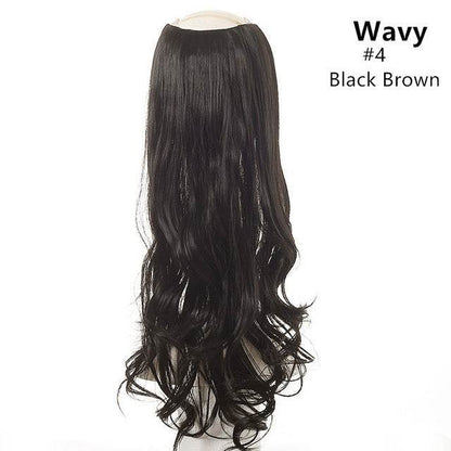 Wavy U Part Clip-In Synthetic Wig - Long Blonde & Black Style 2025 - Buy Center