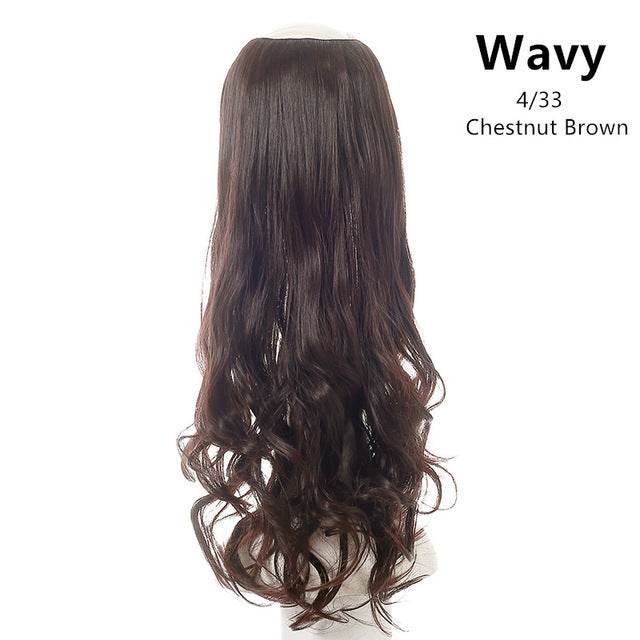 Wavy U Part Clip-In Synthetic Wig - Long Blonde & Black Style 2025 - Buy Center
