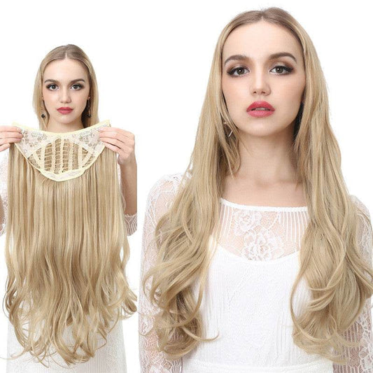 Wavy U Part Clip-In Synthetic Wig - Long Blonde & Black Style 2025 - Buy Center