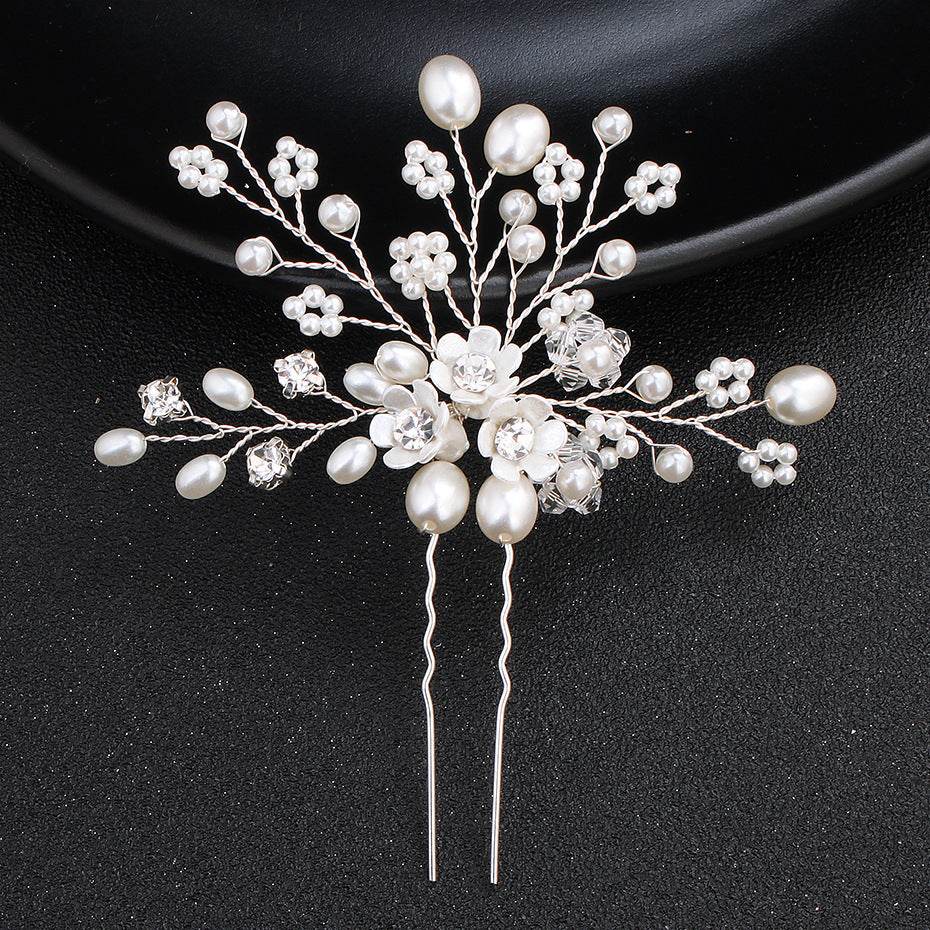 Elegant Pearl Rhinestone Wedding Hairpin - Timeless Bridal Accessory - Buy Center