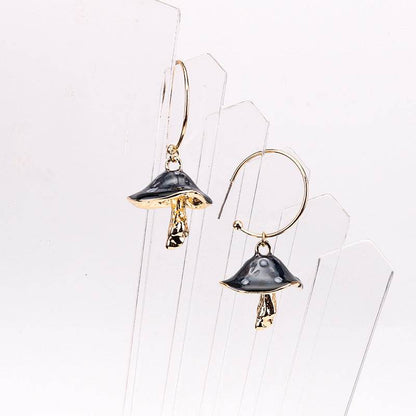 Buy Center Multicolor Oil Dripping Mushroom Earrings - Unique Metal Design - Buy Center