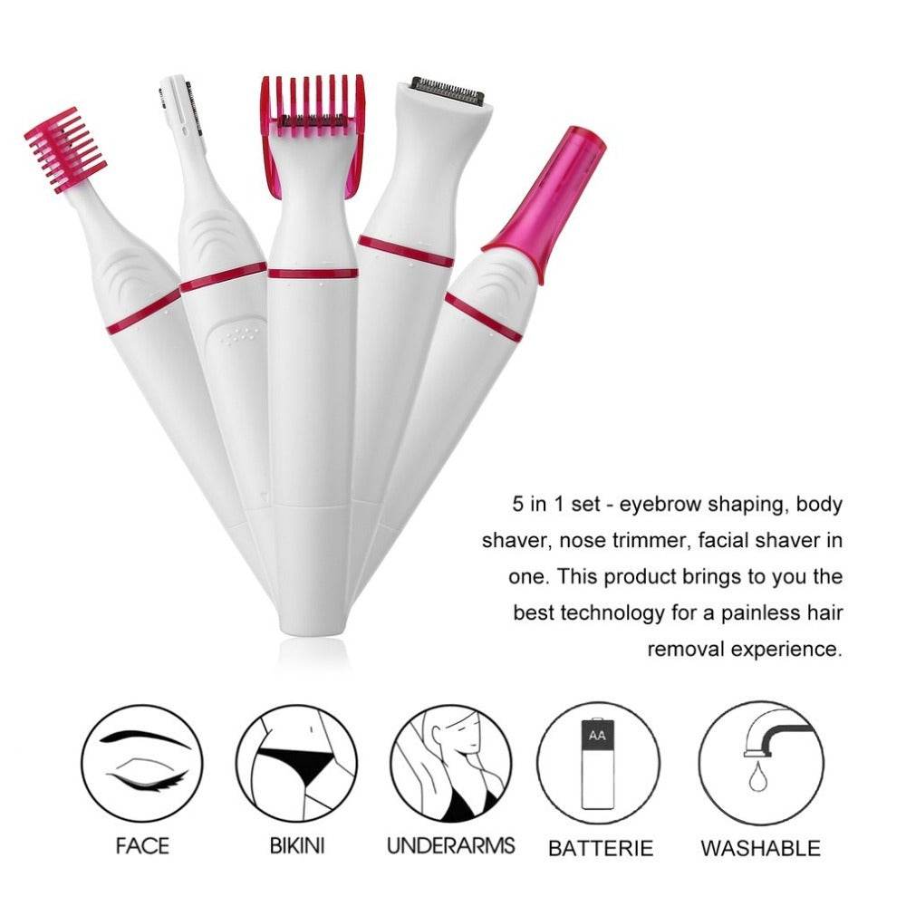 5 in 1 Women Hair Removal Shaver - Painless Electric Razor, Portable Design - Buy Center