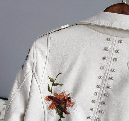 Buycenter Women's Punk Faux Leather Jacket - Tight-Fitting & Stylish - Buy Center