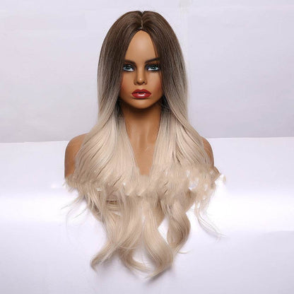 Gradient Golden Long Curly Wig - Trendy Cosplay & Daily Style Accessory - Buy Center