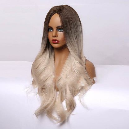 Gradient Golden Long Curly Wig - Trendy Cosplay & Daily Style Accessory - Buy Center