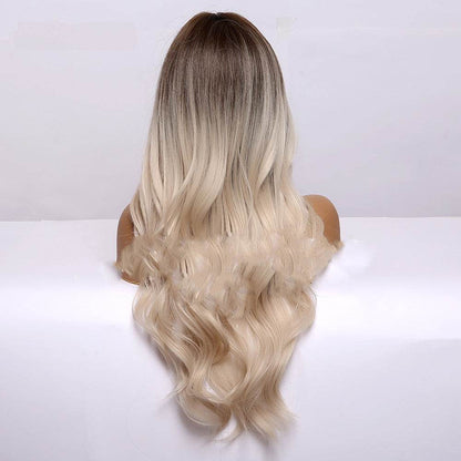 Gradient Golden Long Curly Wig - Trendy Cosplay & Daily Style Accessory - Buy Center
