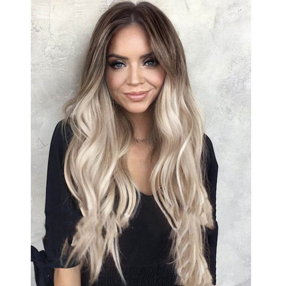 Gradient Golden Long Curly Wig - Trendy Cosplay & Daily Style Accessory - Buy Center