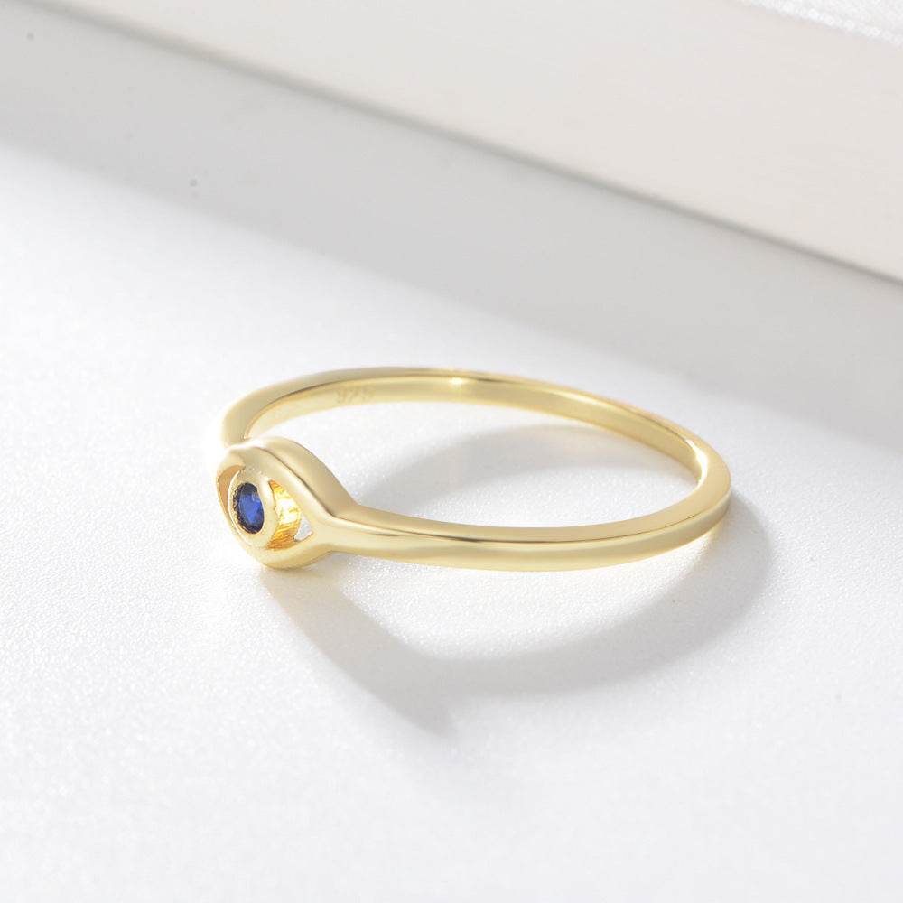 925 Sterling Silver Evil Eye Ring - 18K Gold Plated for Women - Buy Center