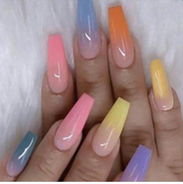 Elegant Long Ballet Nails with Water Droplets - 5 Vibrant Styles - Buy Center