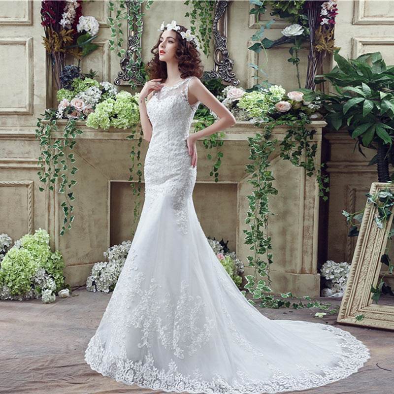 Buycenter Lace Mermaid Wedding Dress - Sexy Trailing Design for Brides - Buy Center