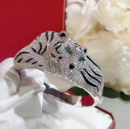 Fashion Big Leopard Rhinestone Bracelet & Ring Set - Unisex Jewelry 2025 - Buy Center