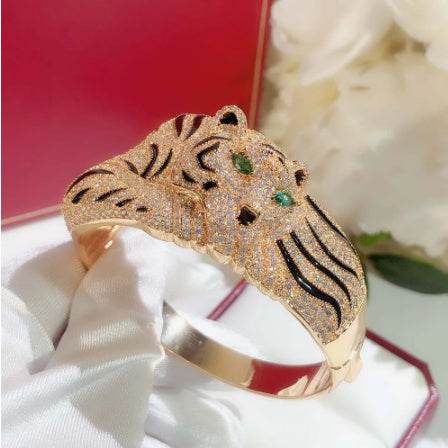 Fashion Big Leopard Rhinestone Bracelet & Ring Set - Unisex Jewelry 2025 - Buy Center