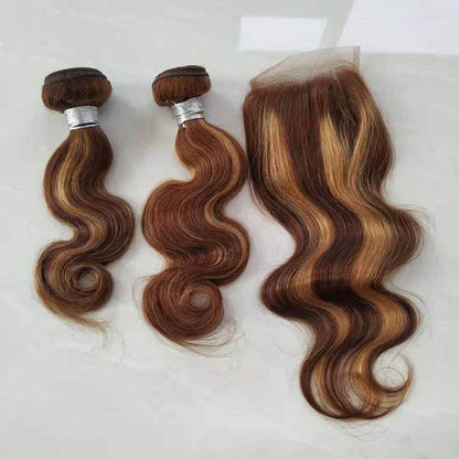 Real Hair Weave Body Wave in Piano Color - 100% Human Hair Bundle - Buy Center