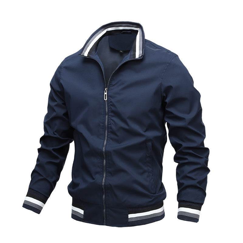 Buycenter Men's Sports Jacket - Simple Fit, Stand-Up Collar, Zipper Style - Buy Center
