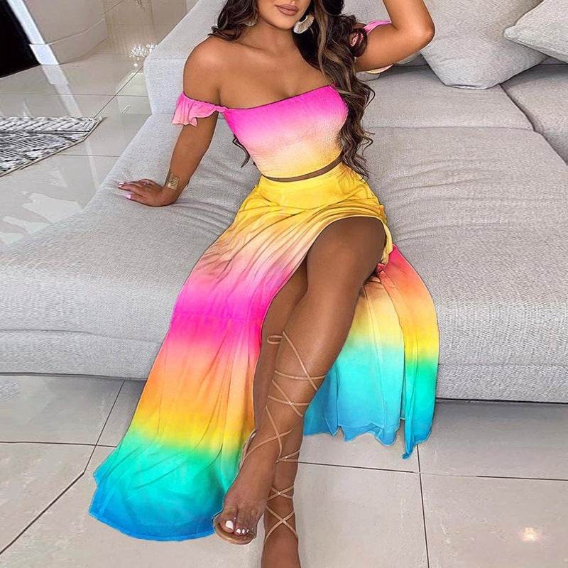Buycenter Mid-Length Retro Tube Top Suit Dress - Bohemian Summer Style - Buy Center
