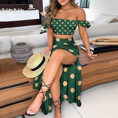 Buycenter Mid-Length Retro Tube Top Suit Dress - Bohemian Summer Style - Buy Center