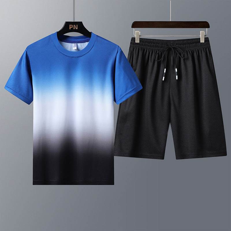 Men's Gradient Sports Suit - Quick-Drying Short Sleeve for Active Wear - Buy Center