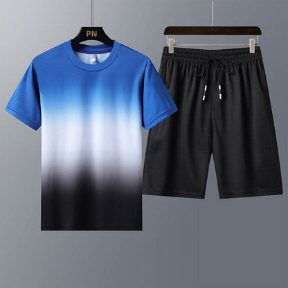 Men's Gradient Sports Suit - Quick-Drying Short Sleeve for Active Wear - Buy Center