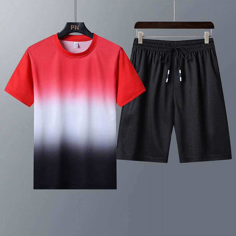 Men's Gradient Sports Suit - Quick-Drying Short Sleeve for Active Wear - Buy Center