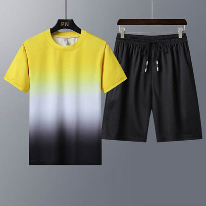 Men's Gradient Sports Suit - Quick-Drying Short Sleeve for Active Wear - Buy Center