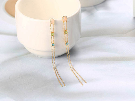 925 Silver Olivine Topaz Jewelry Set - Elegant Fringed Design for Women - Buy Center