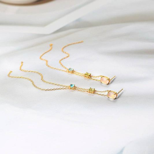 925 Silver Olivine Topaz Jewelry Set - Elegant Fringed Design for Women - Buy Center