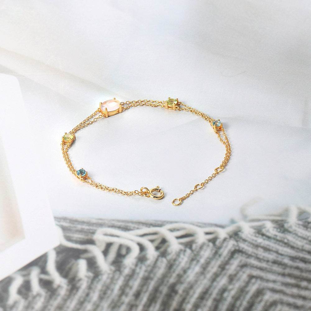 925 Silver Olivine Topaz Jewelry Set - Elegant Fringed Design for Women - Buy Center