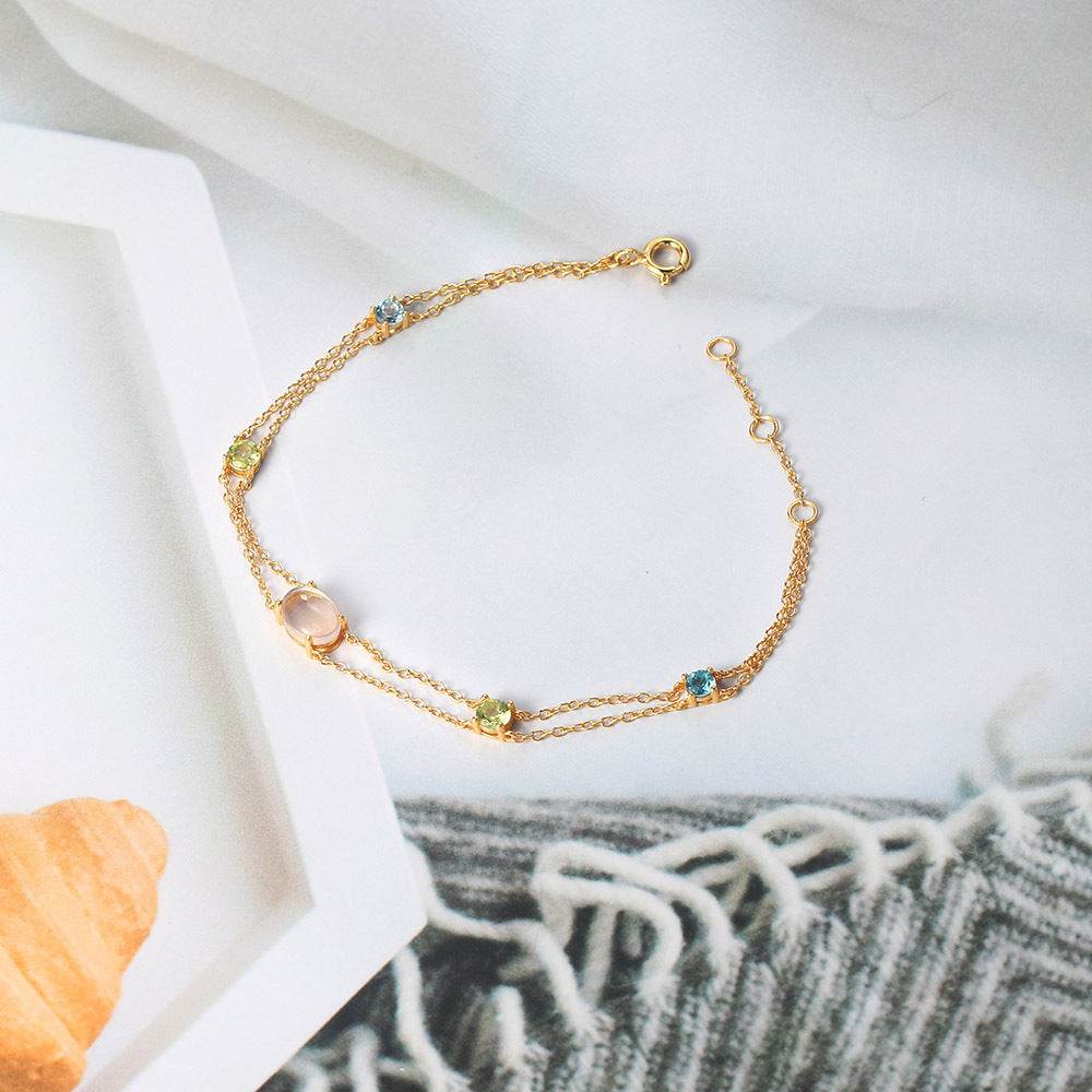 925 Silver Olivine Topaz Jewelry Set - Elegant Fringed Design for Women - Buy Center